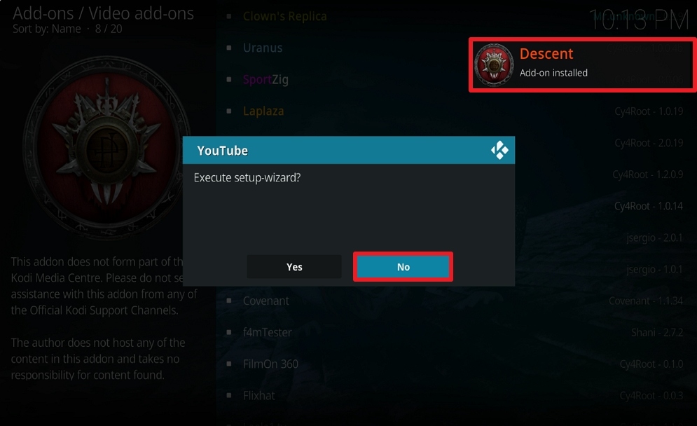 Step 25 Install Descent on Kodi