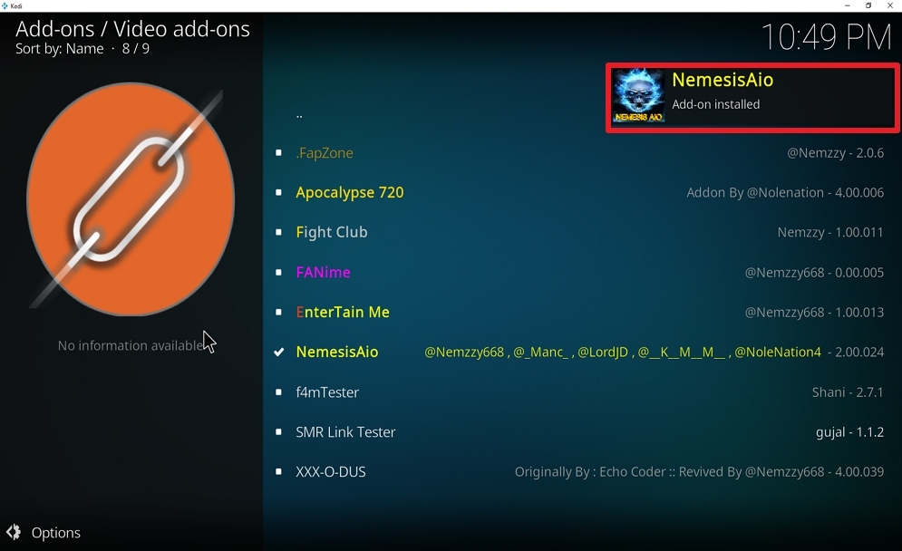 Step 25 Install Nemesis AIO on kodi