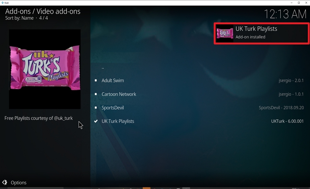 Step 25 Install UK Turk Playlist on kodi