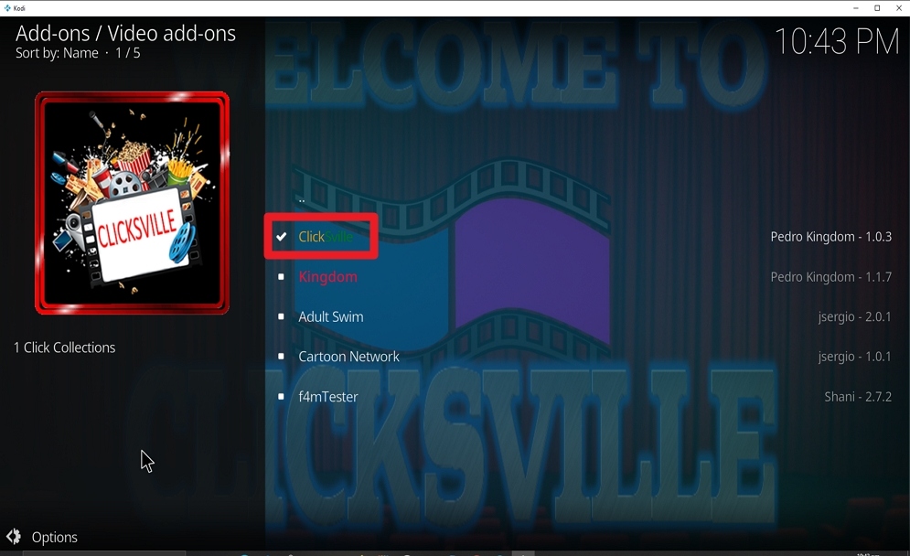 Step 26 Install ClickSville Kodi Addon