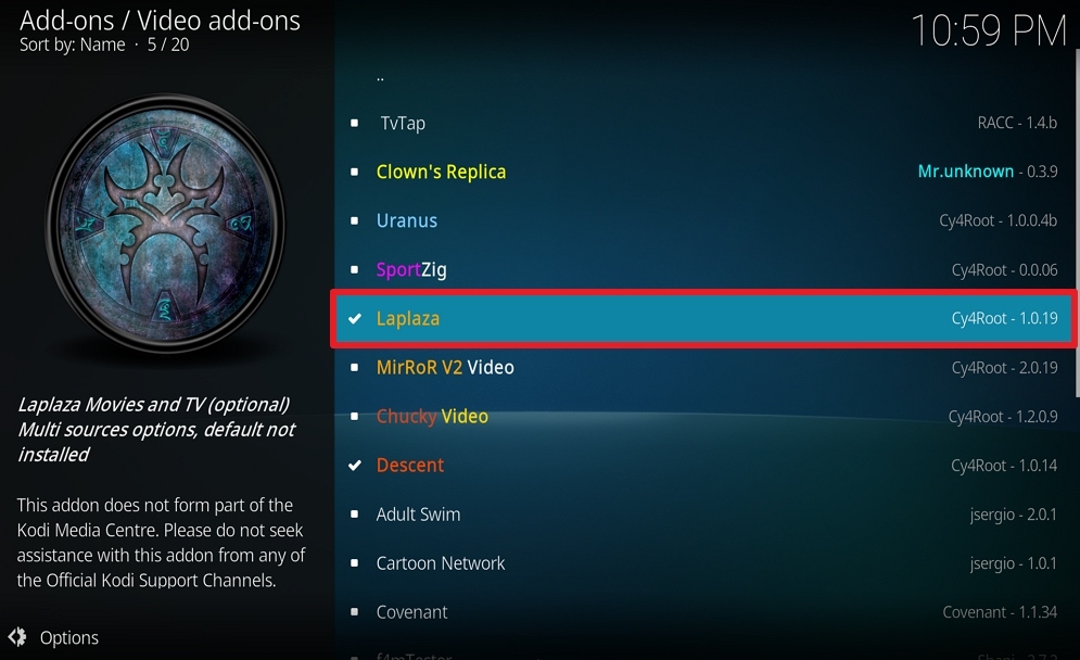 Step 26 Install La Plaza on Kodi
