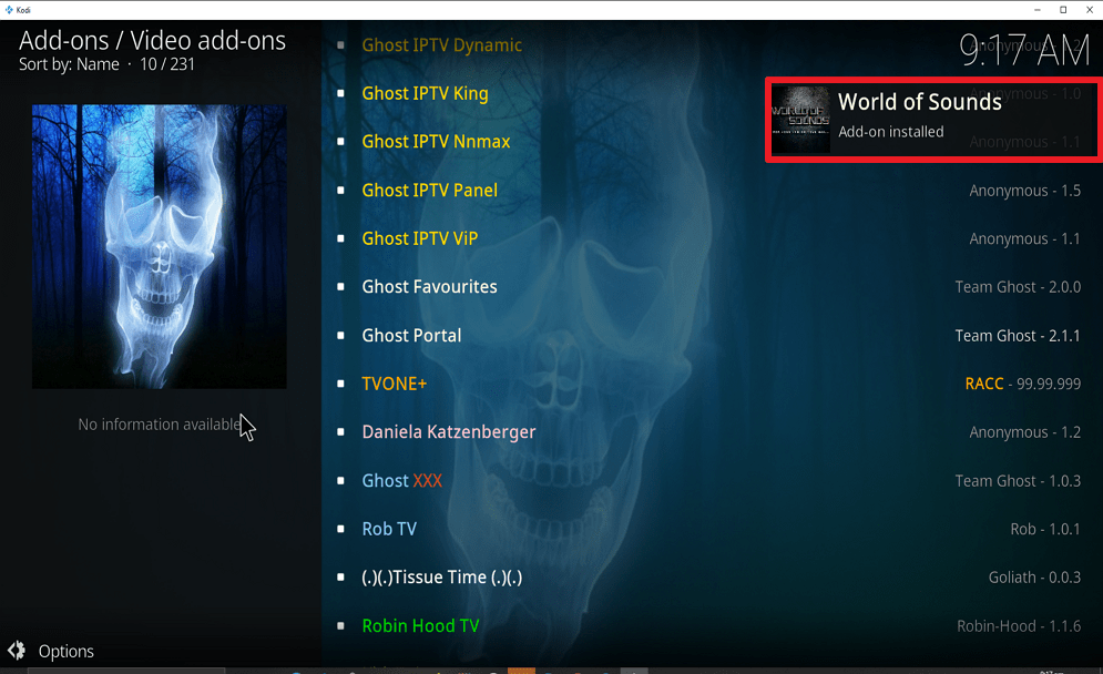 Step 26 Install World of Sounds on Kodi