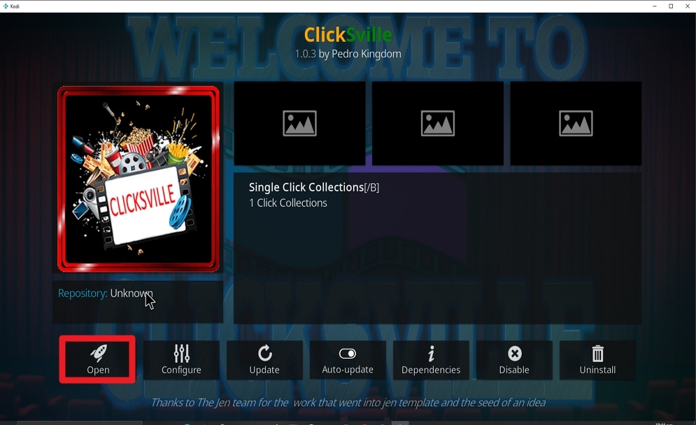Step 27 Install ClickSville Kodi Addon