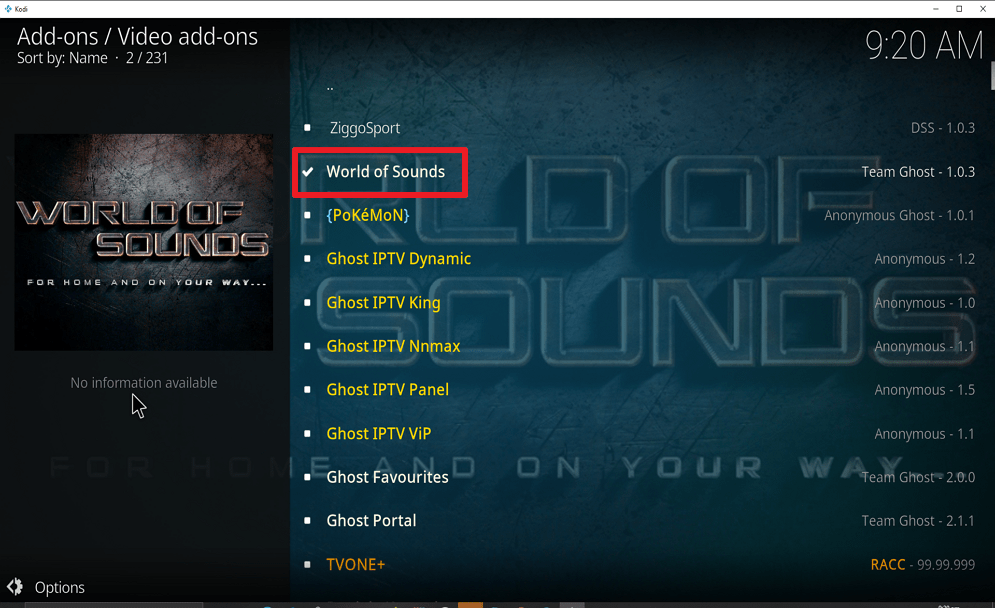 Step 27 Install World of Sounds on Kodi