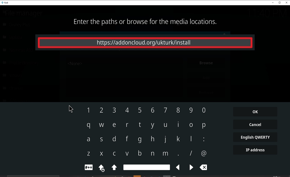Step 8 Install UK Turk Playlist on kodi