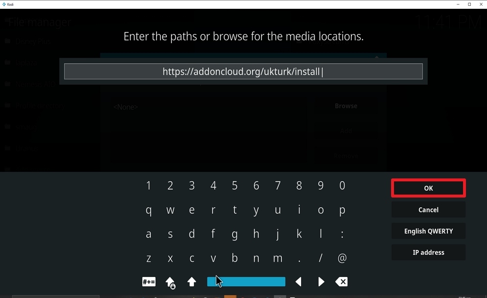 Step 9 Install UK Turk Playlist on kodi