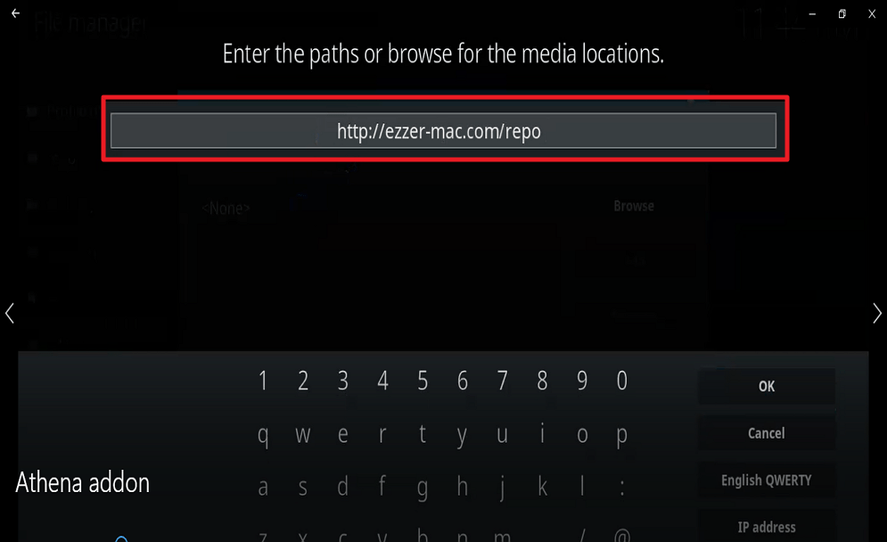 Step 9 Install Athena kodi addon