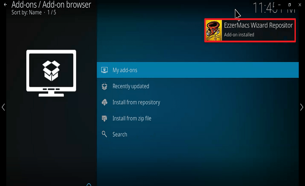 Step 19 Install Athena kodi addon
