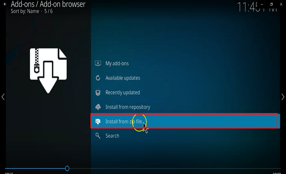 Step 15 Install Athena kodi addon