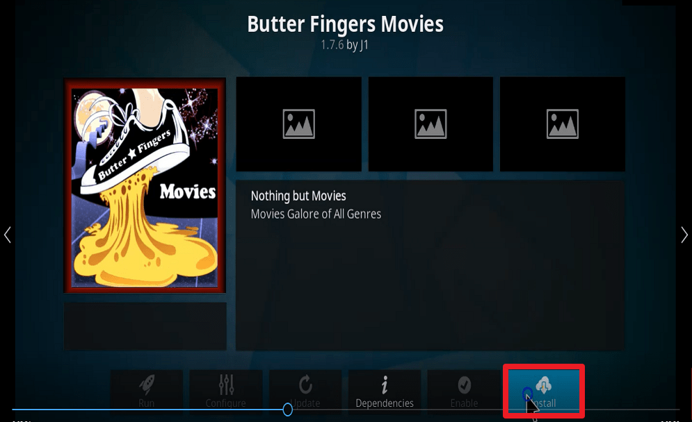 Step 24 Install Butter fingers movies kodi addon