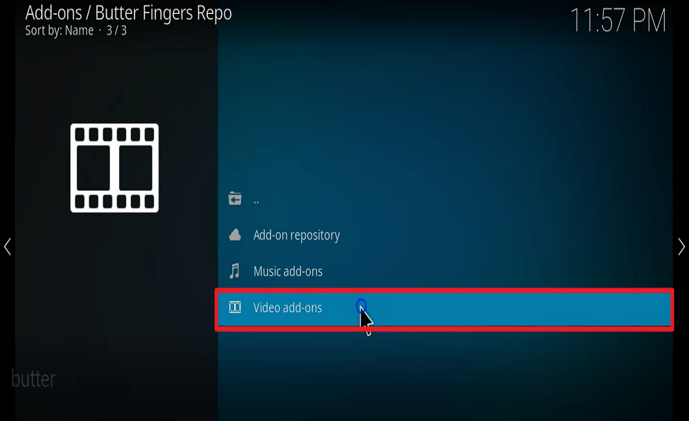 Step 22 Install Butter fingers movies kodi addon