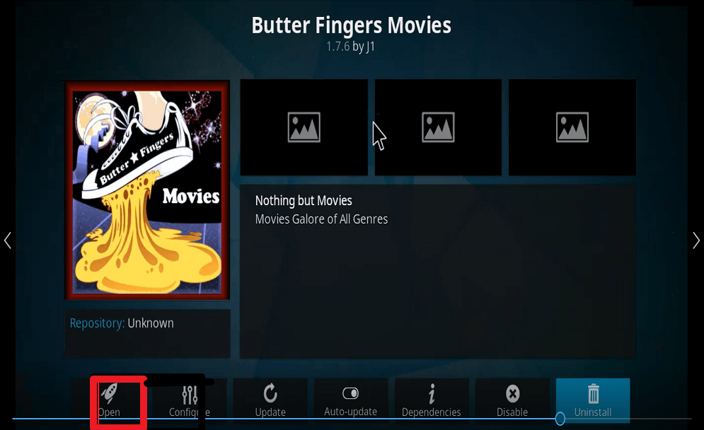 Step 28 Install Butter fingers movies kodi addon