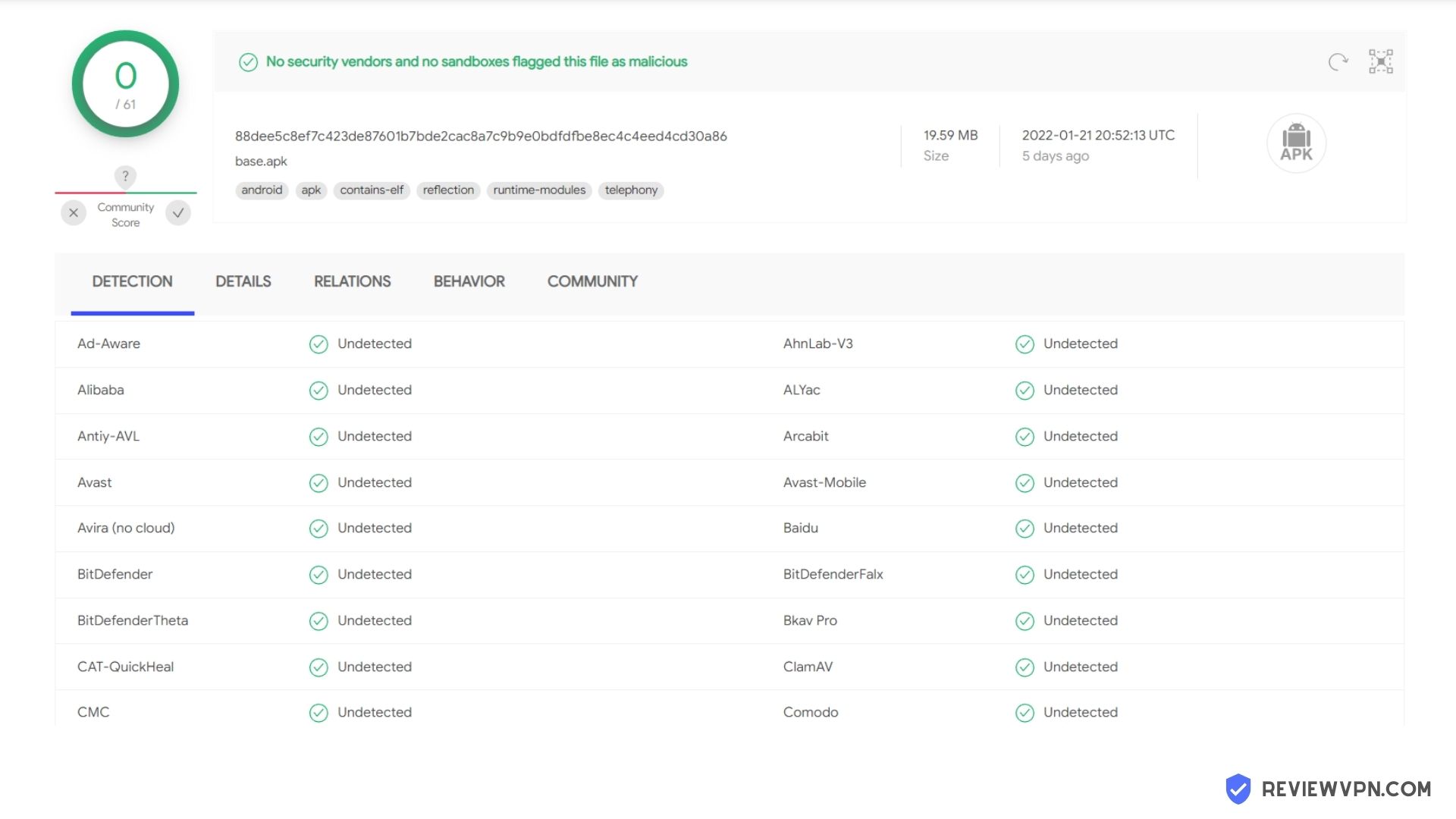 Genius Stream Virus Total Result