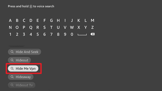 Install Hide.Me VPN on Firesticks step 2