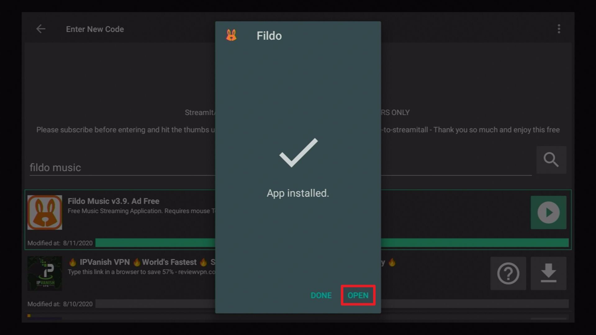 Step 22 Install Fildo Music