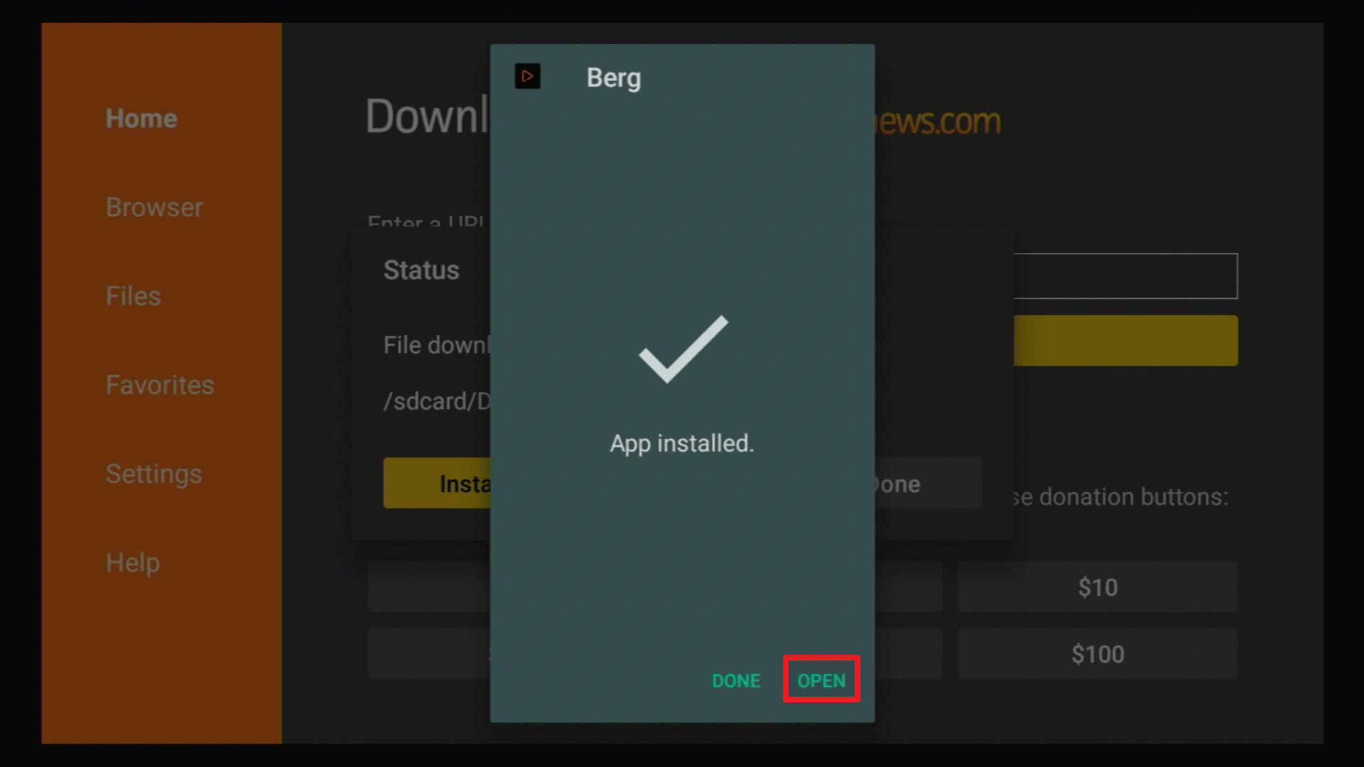 Step 14 Install Berg APK