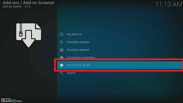 Installing the Blaze Kodi Build step 11
