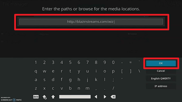 Installing the Blaze Kodi Build step 8