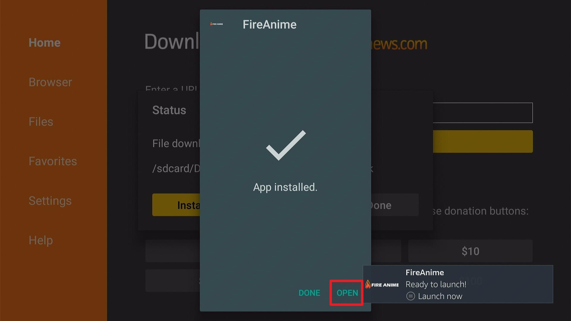 Fire Anime App Step 14