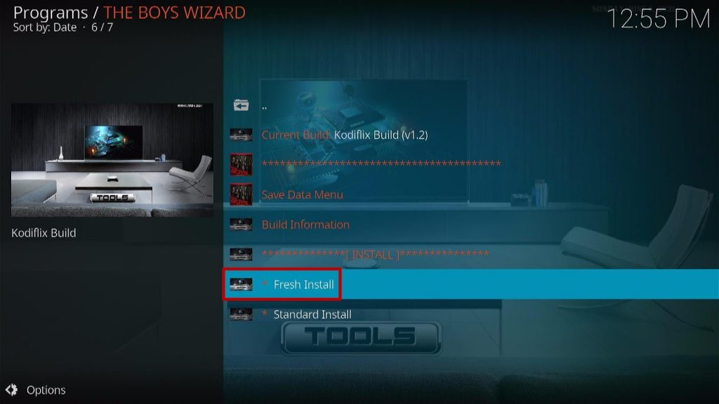 Step 29 Install Kodi Flix Build