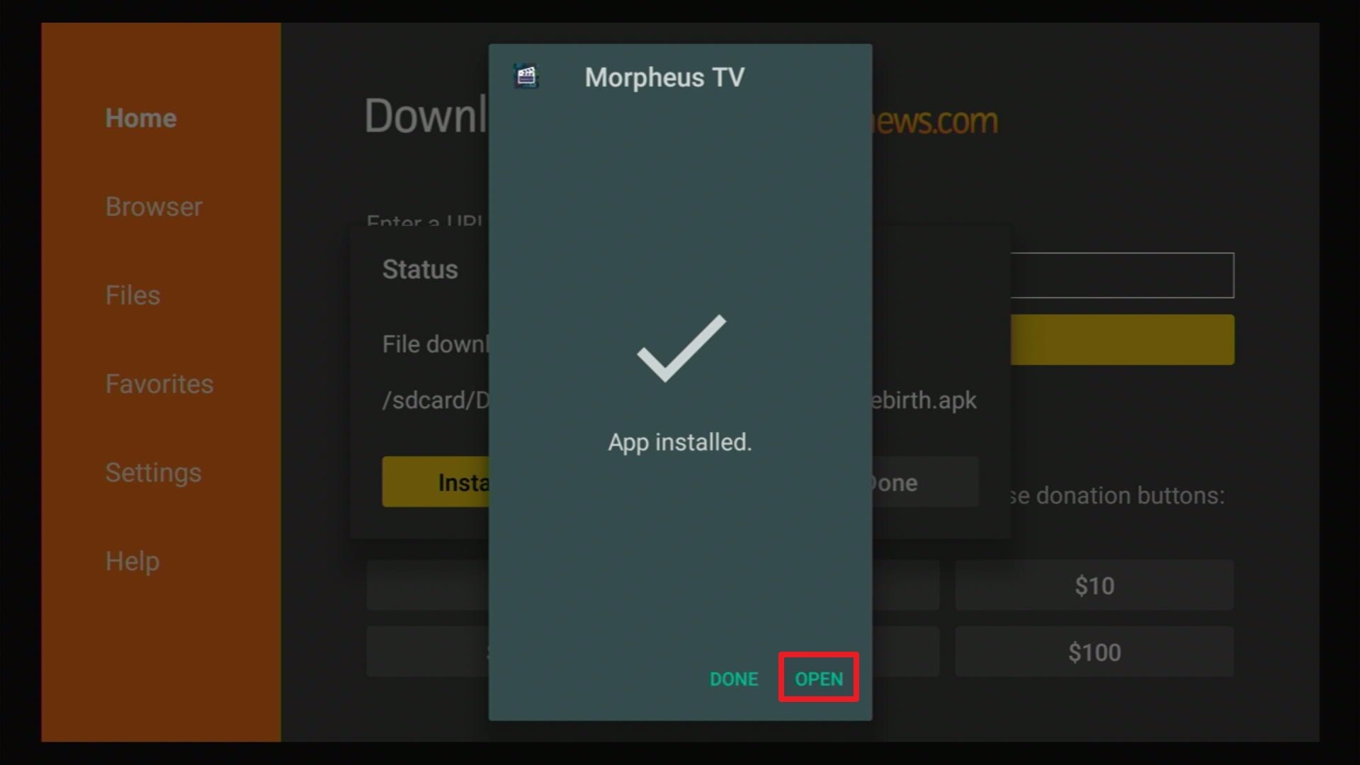 Install Morpheus TV on Firestick Step 14