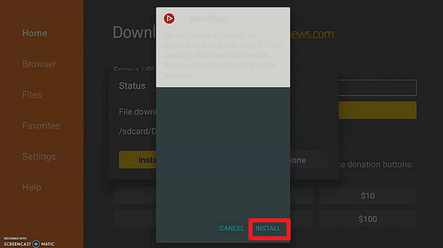 Install NewPipe on Firestick Step 17