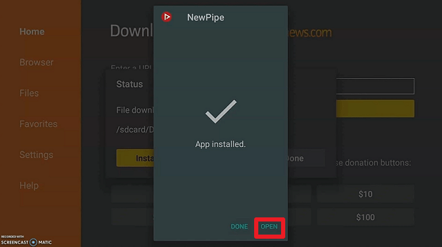 Install NewPipe on Firestick Step 19