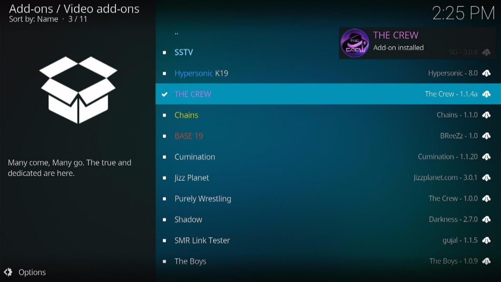Step 22 How To Watch Live TV Using The Crew Kodi Addon