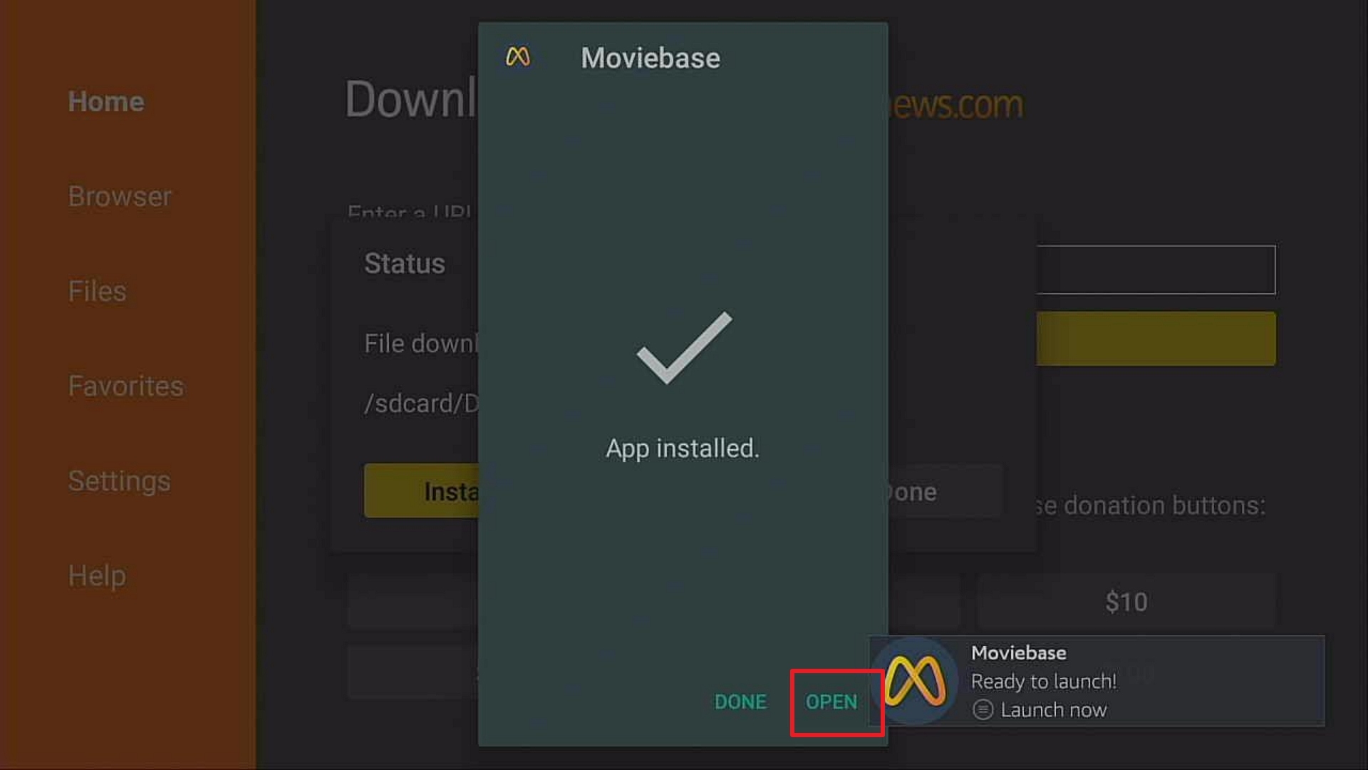 Step 14 Install MovieBase on FireStick