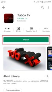 Tubox TV on Android 5