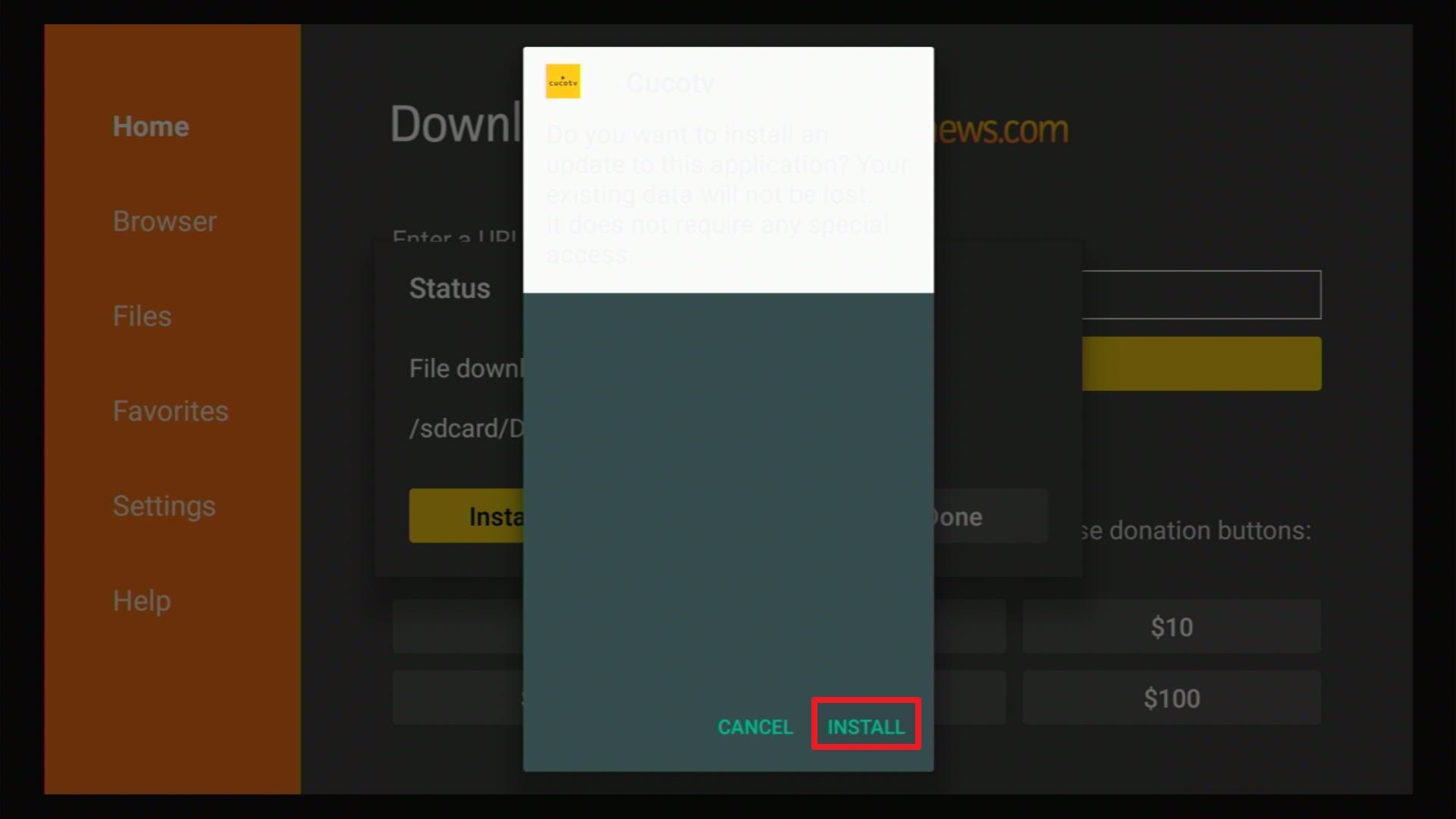 Install Cuco TV 2