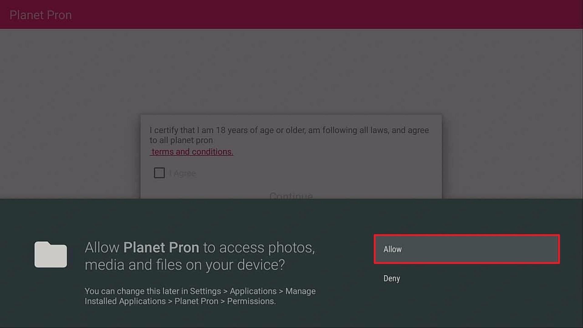 Step 4 Install Planet Pron firestick