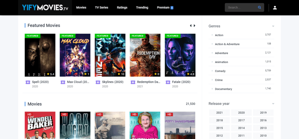 Watch Yify TV Movies Section