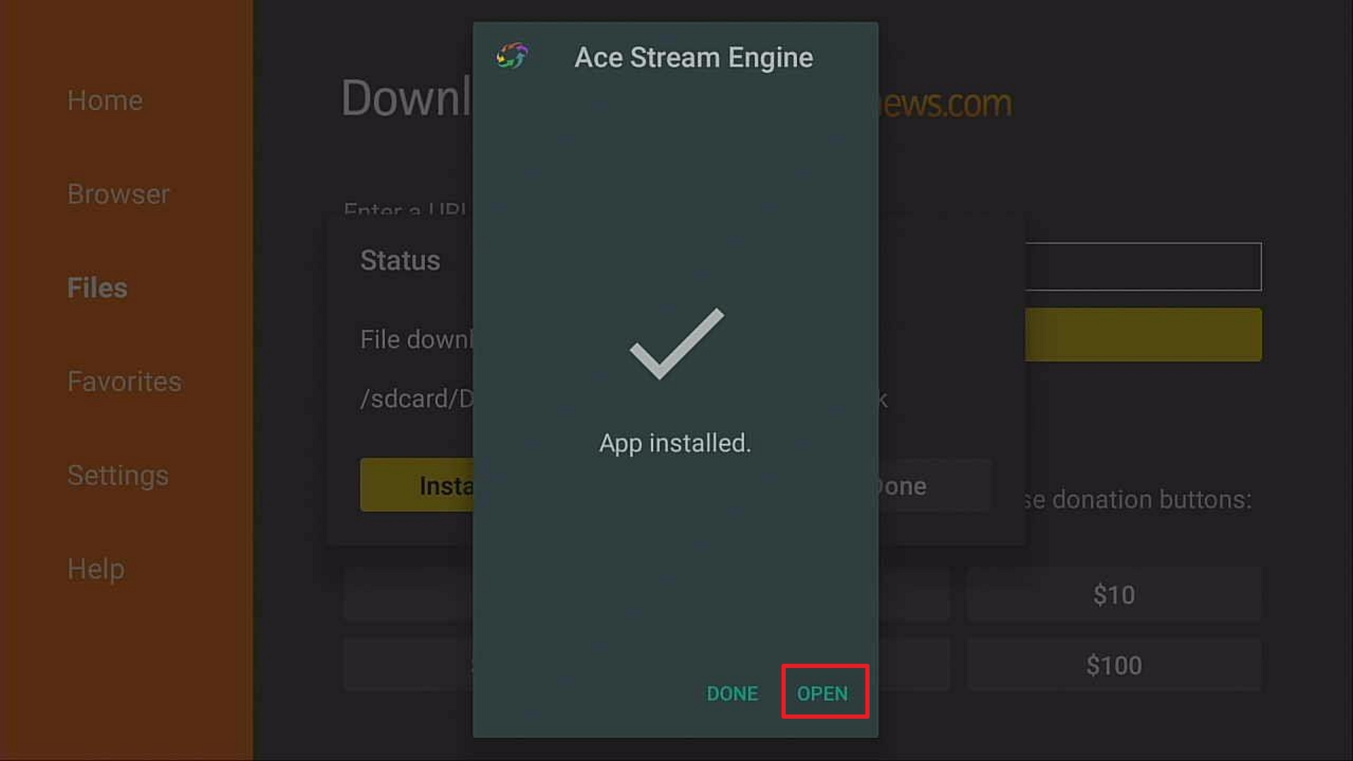 Step 14 Install Ace Stream Engine 