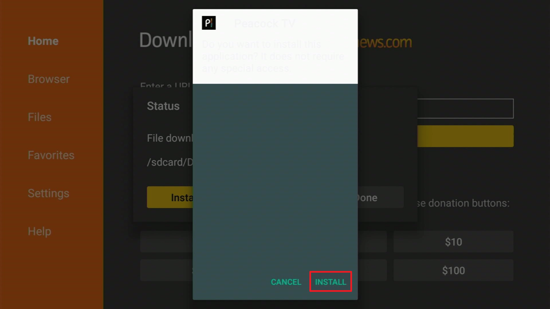 Install Peacock TV2