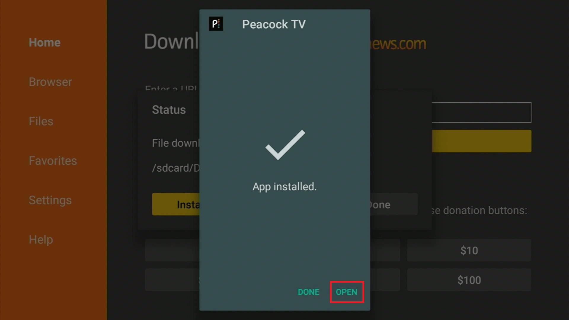Install Peacock TV3