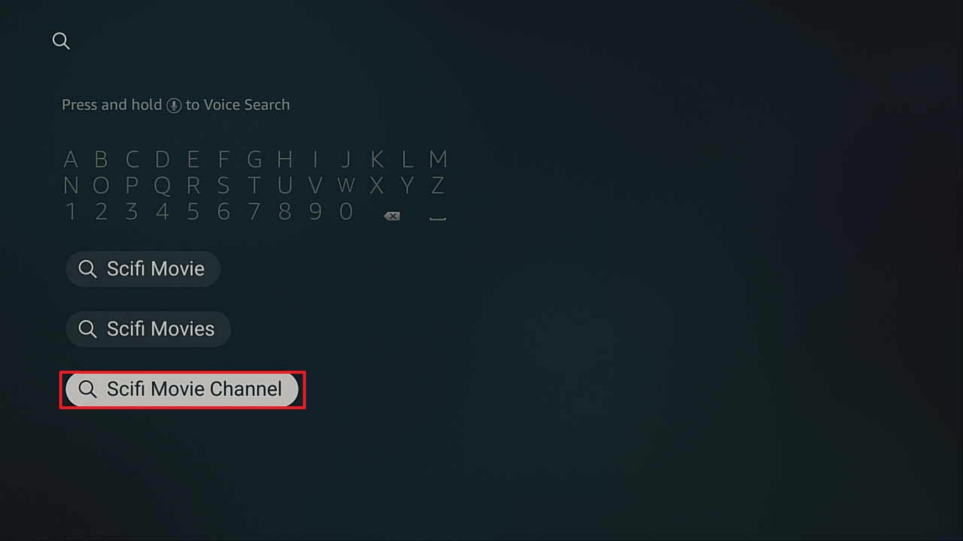 step 2 install scifi movie channel