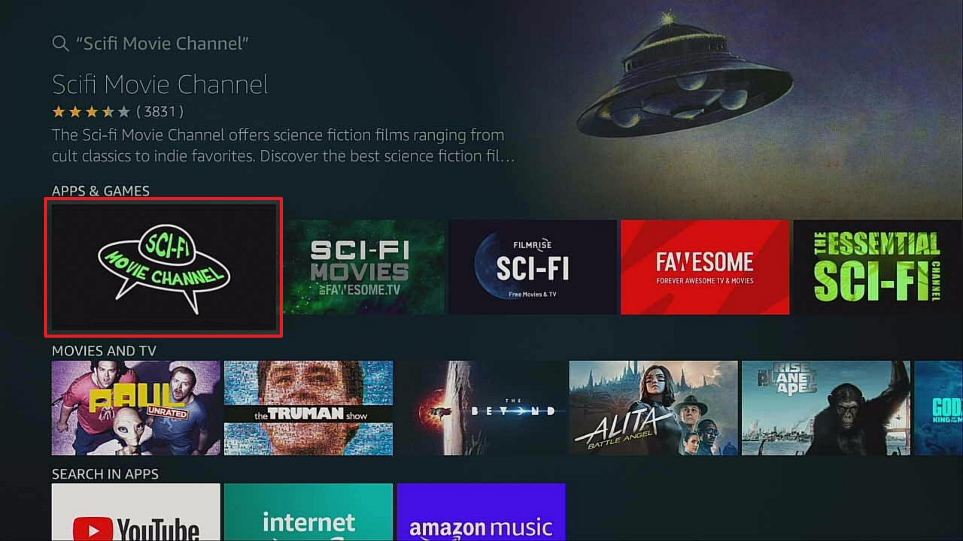 step 3 install scifi movie channel
