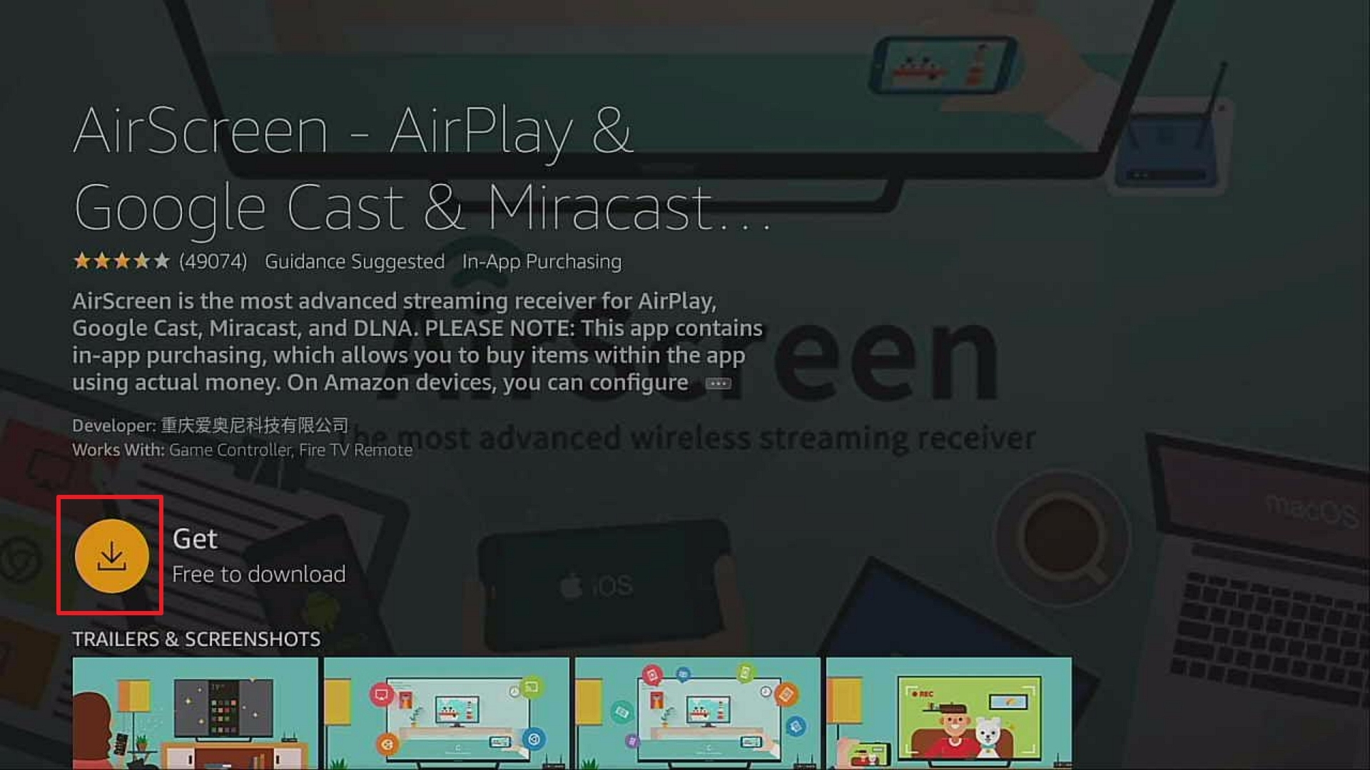 Step 4 Install Airscreen on firestick