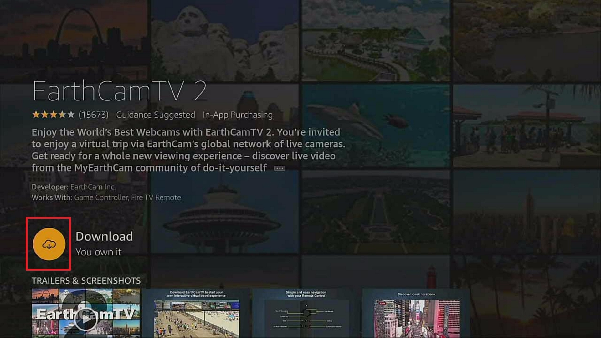 Step 4 Install EarthCam TV 2 on Firesrtick