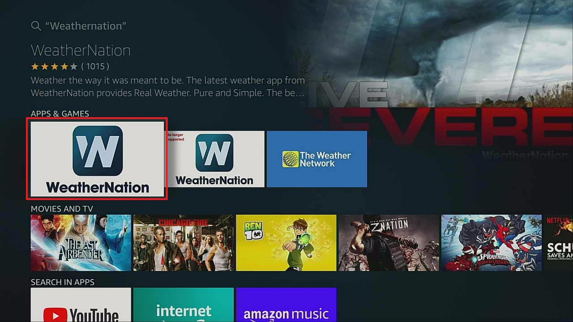 Step 3 install Weather Nation.