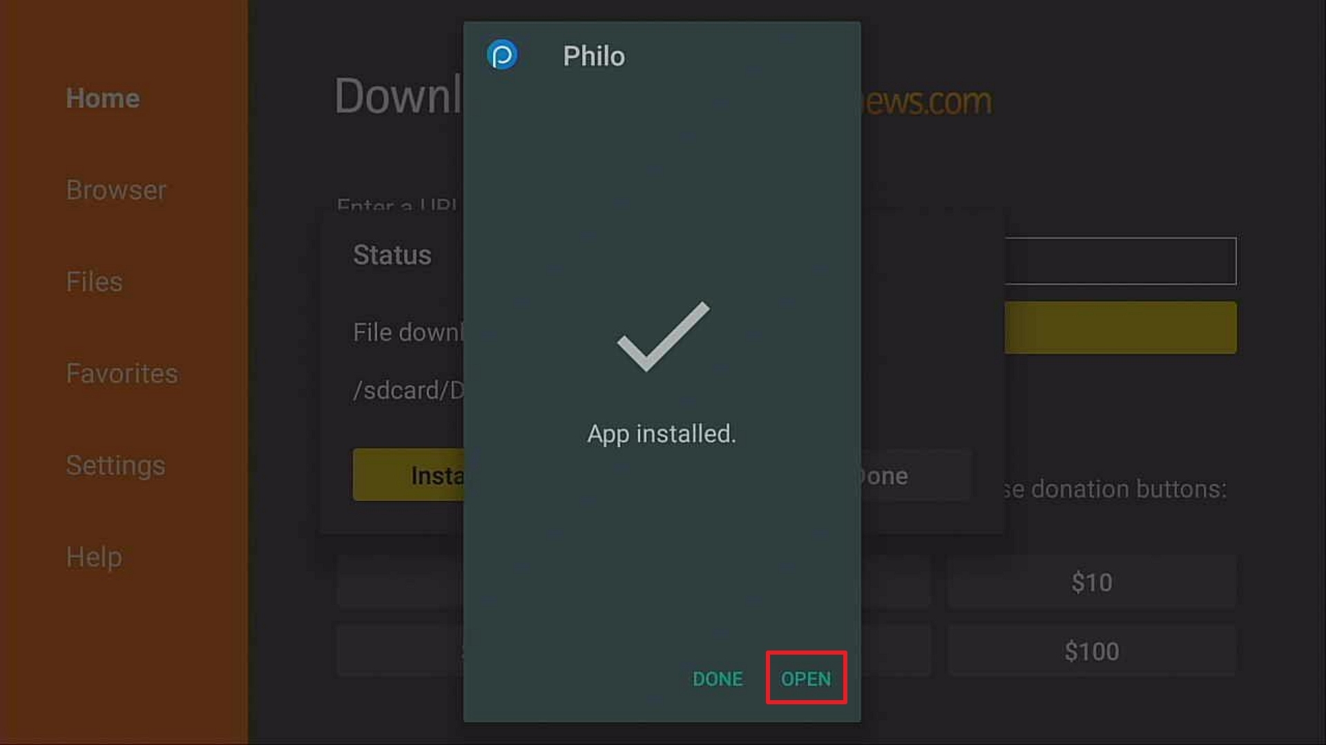 Step 14 Install Philo on FIRESTICK