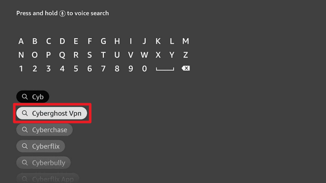 Install CyberGhost VPN On A Firestick step 2