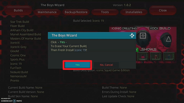 Install IConic Build step 25