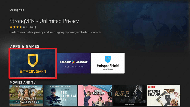 Install StrongVPN on a Firestick step 3