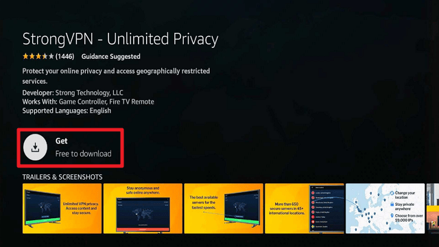 Install StrongVPN on a Firestick step 4