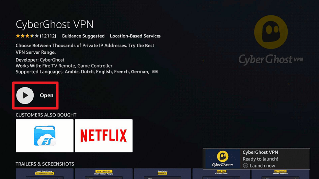 Install CyberGhost VPN On A Firestick step 5