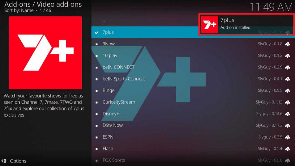 7Plus Kodi Addon