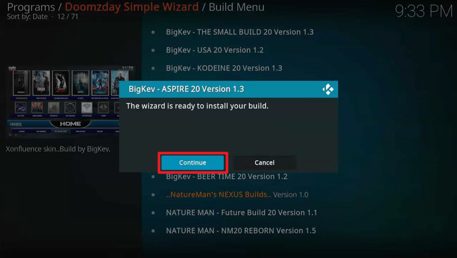 Install Aspire 19 Kodi Build 26