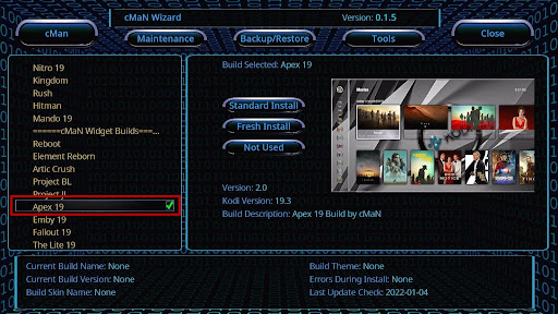 Install ApeX 19 Kodi Build 27